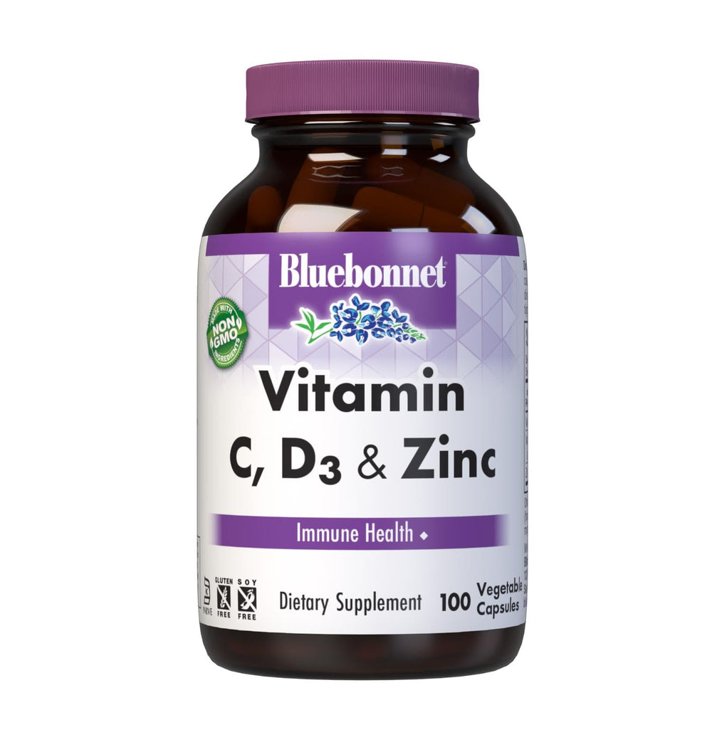 Bluebonnet Nutrition Vitamin C D3 Zinc bottle label