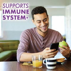 Graphic representing skin health and vitamin C support.