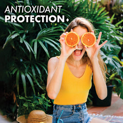 Vegan, non-GMO, kosher certified vitamin C supplement packaging.