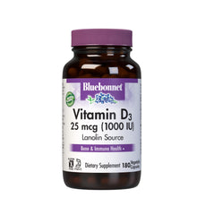 BlueBonnet Vitamin D3 1000 IU bottle with 180 veggie capsules