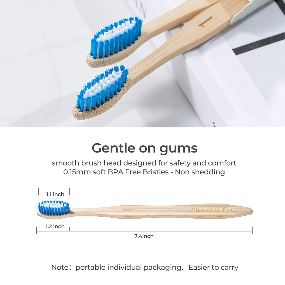 Eco-friendly packaging for BlueForest Era Bamboo Toothbrushes