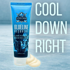 USA flag with claim of paraben-free and dye-free Blueline product