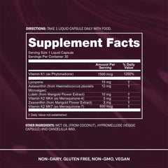 Product label and information for Blueprint Bryan Johnson antioxidant supplement