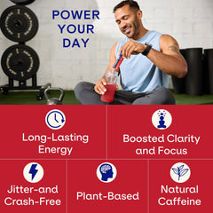 Blueshift Energy + Focus dissolving powder in water shows quick mix for focus.