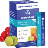 Blueshift Pre-Game packaging with 10 single-serve sticks