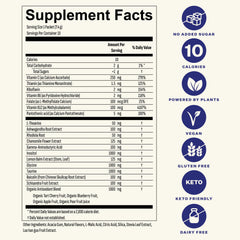 Prepared Blueshift Calm beverage in a glass with Blackberry Sage