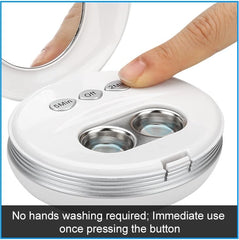 Compact and portable design of Blumway contact lens cleaner