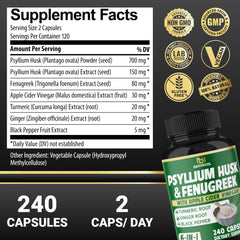 BMVINVOL 6-in-1 psyllium capsules side view