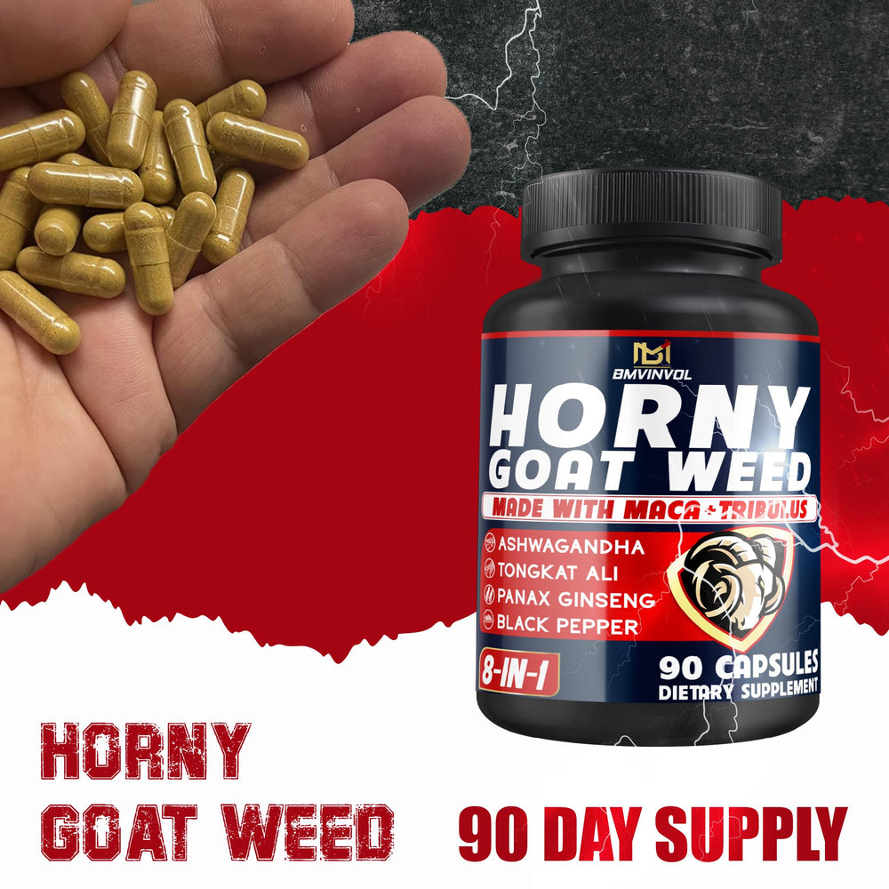 Front label of BMVINVOL Horny Goat Weed bottle