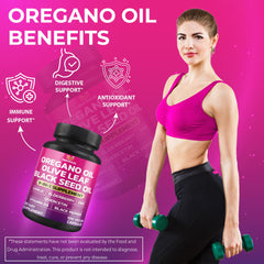 Illustration of ingredients: Vitamin D3, Zinc, Quercetin, Oregano, Black Seed, Garlic