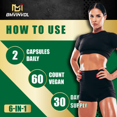 Six-ingredient blend including fenugreek, ACV, turmeric, ginger, and black pepper