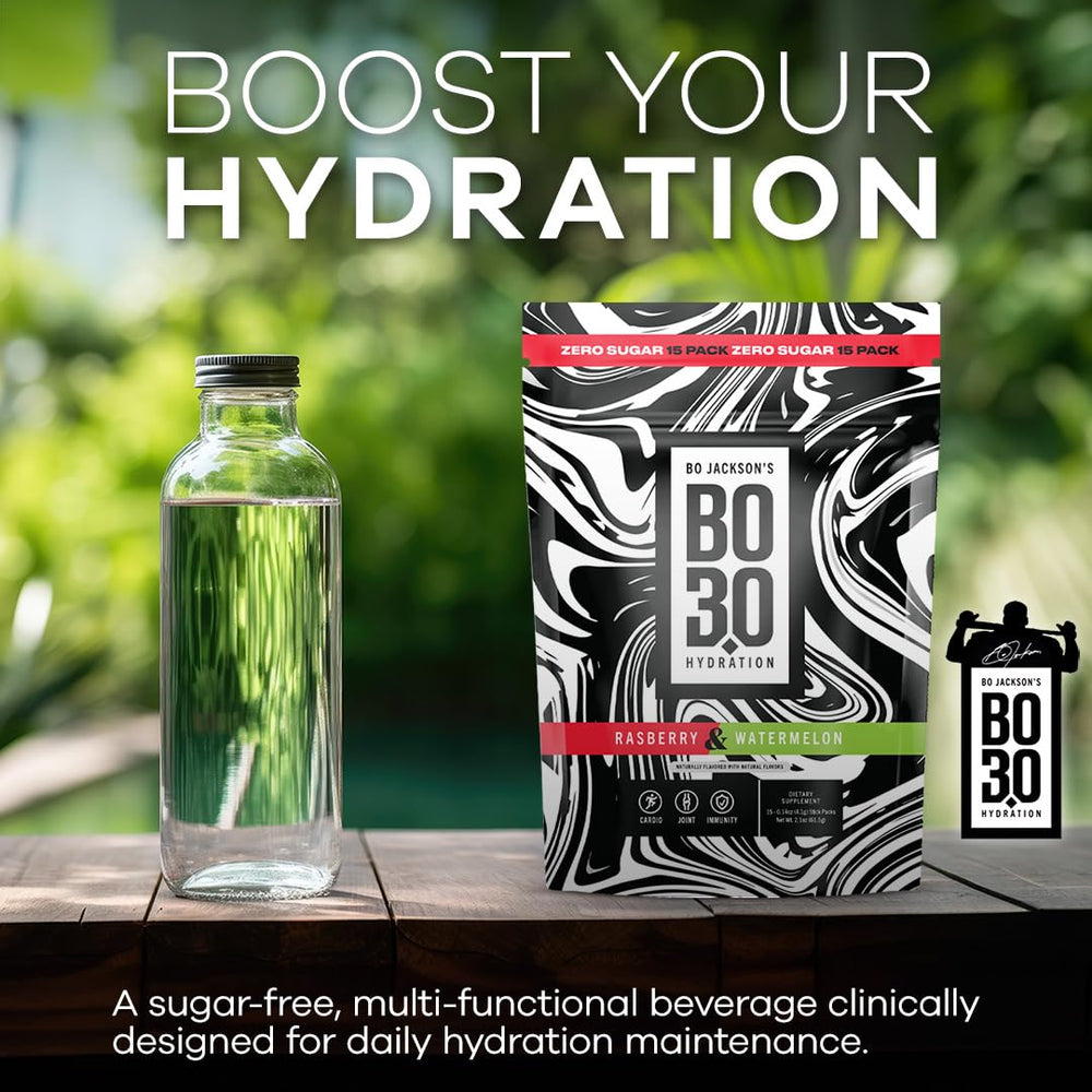BO3.0 electrolyte packets after workout for rapid rehydration and recovery.
