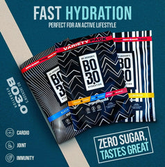 BO3.0 zero-sugar electrolyte travel packets ready for on-the-go hydration.