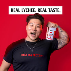 Boba Tea Protein Alpha-GPC brain-boost image emphasizing focus during workouts.