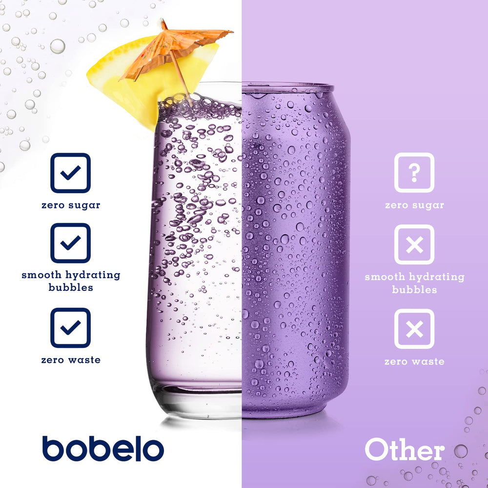 Bobelo packaging front-label image communicates keto-friendly, zero sugar and real-juice promise.