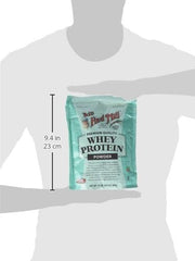 Freshly opened Bob's Red Mill whey protein concentrate bag ready for shakes.