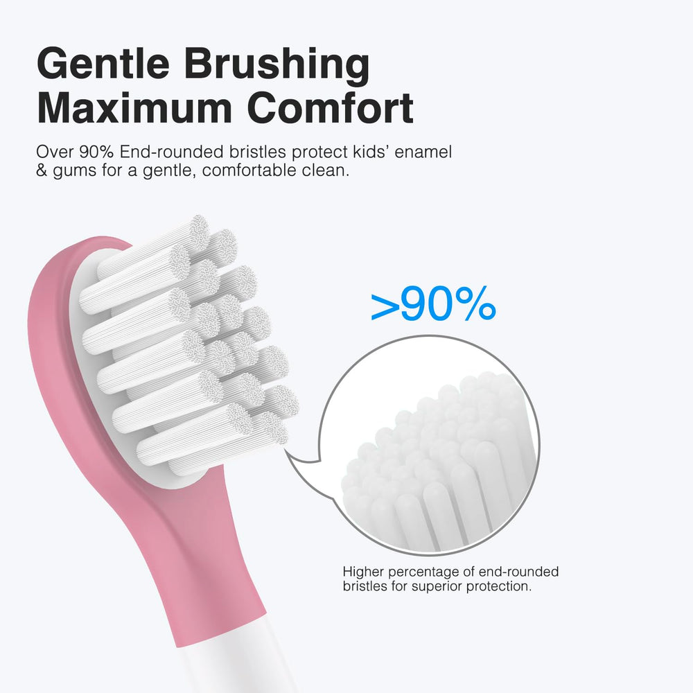Curve-shaped bristles for hard-to-reach areas on Philips Sonicare kids head
