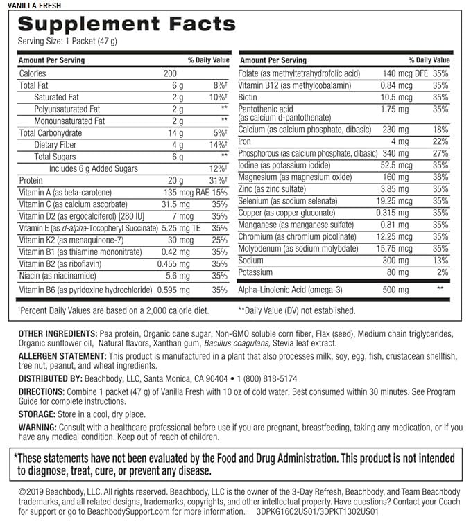 BODi Vanilla Fresh 20g protein powder with probiotics for satisfying midday meal