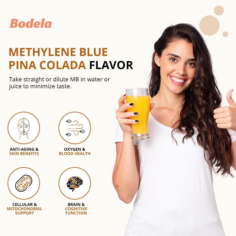 Close-up of Methylene Blue solution supporting mental clarity