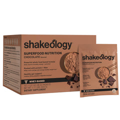 BODi Shakeology single-serving packet with 0g added sugar for on-the-go fueling.
