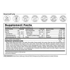 Vanilla Shakeology shake poured into a glass, showing smooth texture