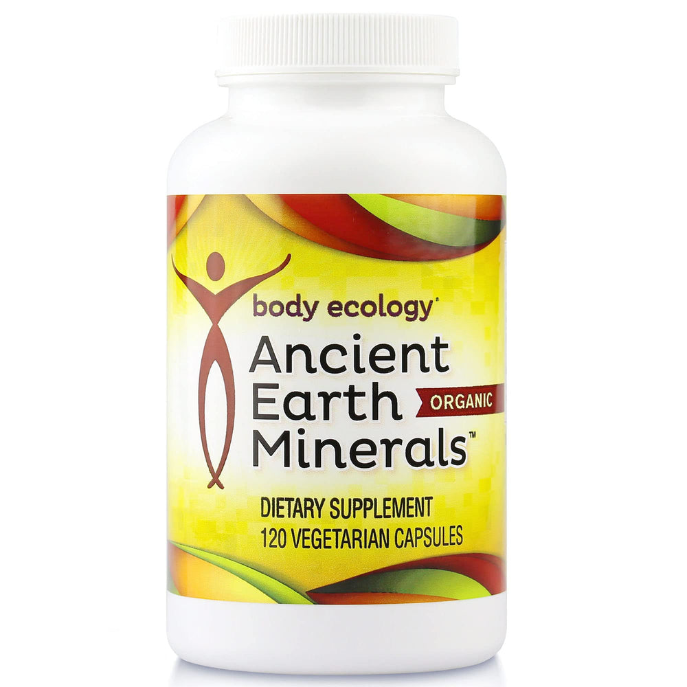 Body Ecology Ancient Earth Minerals bottle showing plant-derived minerals for immune support