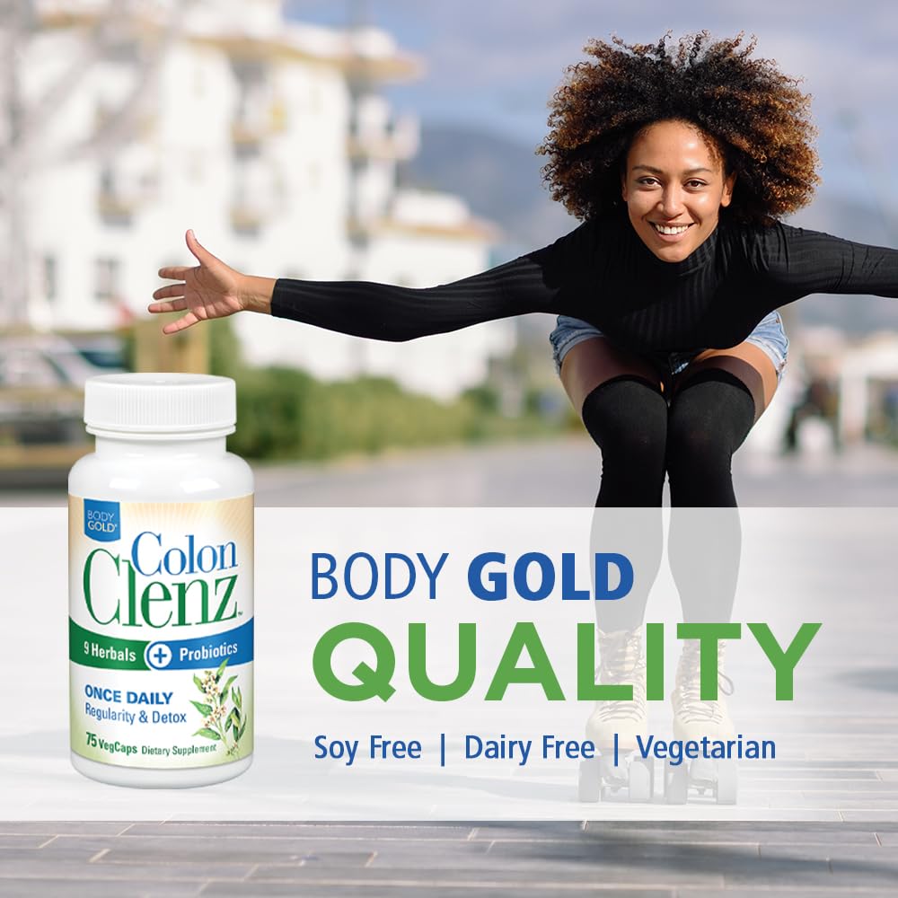 Detox and vitality concept representing Body Gold Colon Clenz