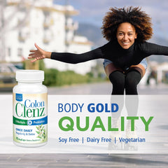 Detox and vitality concept representing Body Gold Colon Clenz