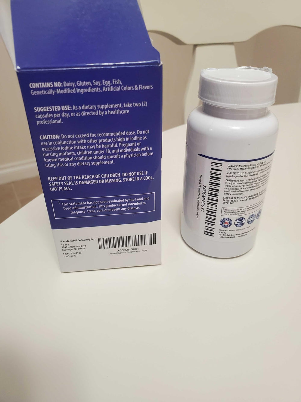 Nutritional icons on bottle label