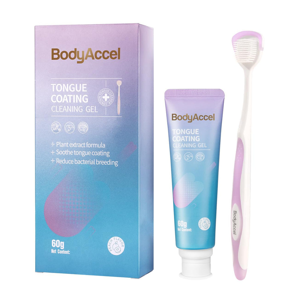 BodyAccel Tongue Cleaner Gel bottle with ergonomic tongue brush