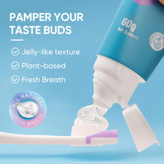Ergonomic tongue brush close-up with high-density bristles