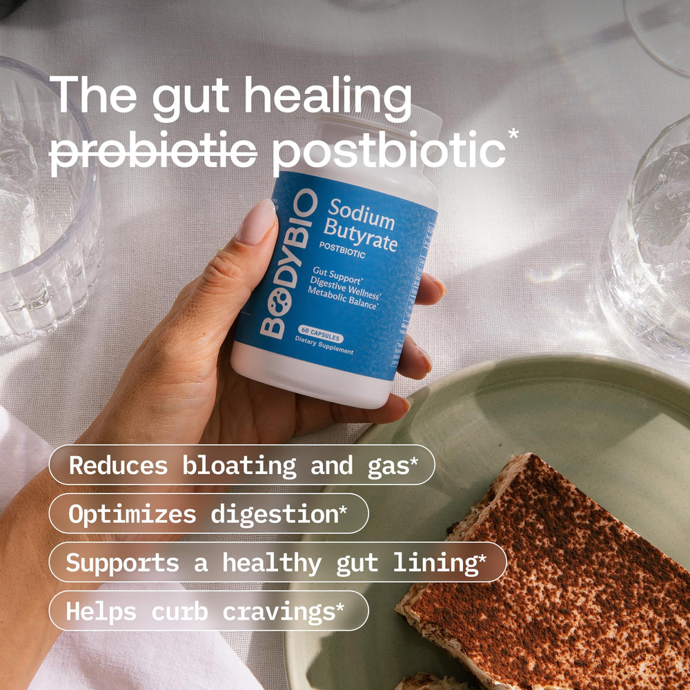 Vegan capsules of BodyBio Butyrate