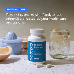 Overview of ingredients and gut health focus for BodyBio Butyrate