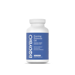 BodyBio Evening Primrose Oil bottle with 180 softgels