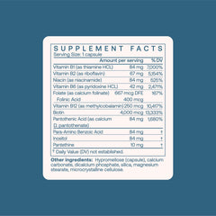 Nutritional information and capsule details on packaging