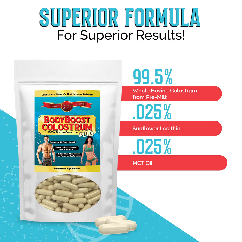 BodyBoost Colostrum Capsules packaging and label