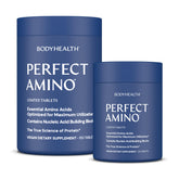 BodyHealth PerfectAmino easy-to-swallow tablets bottle on countertop