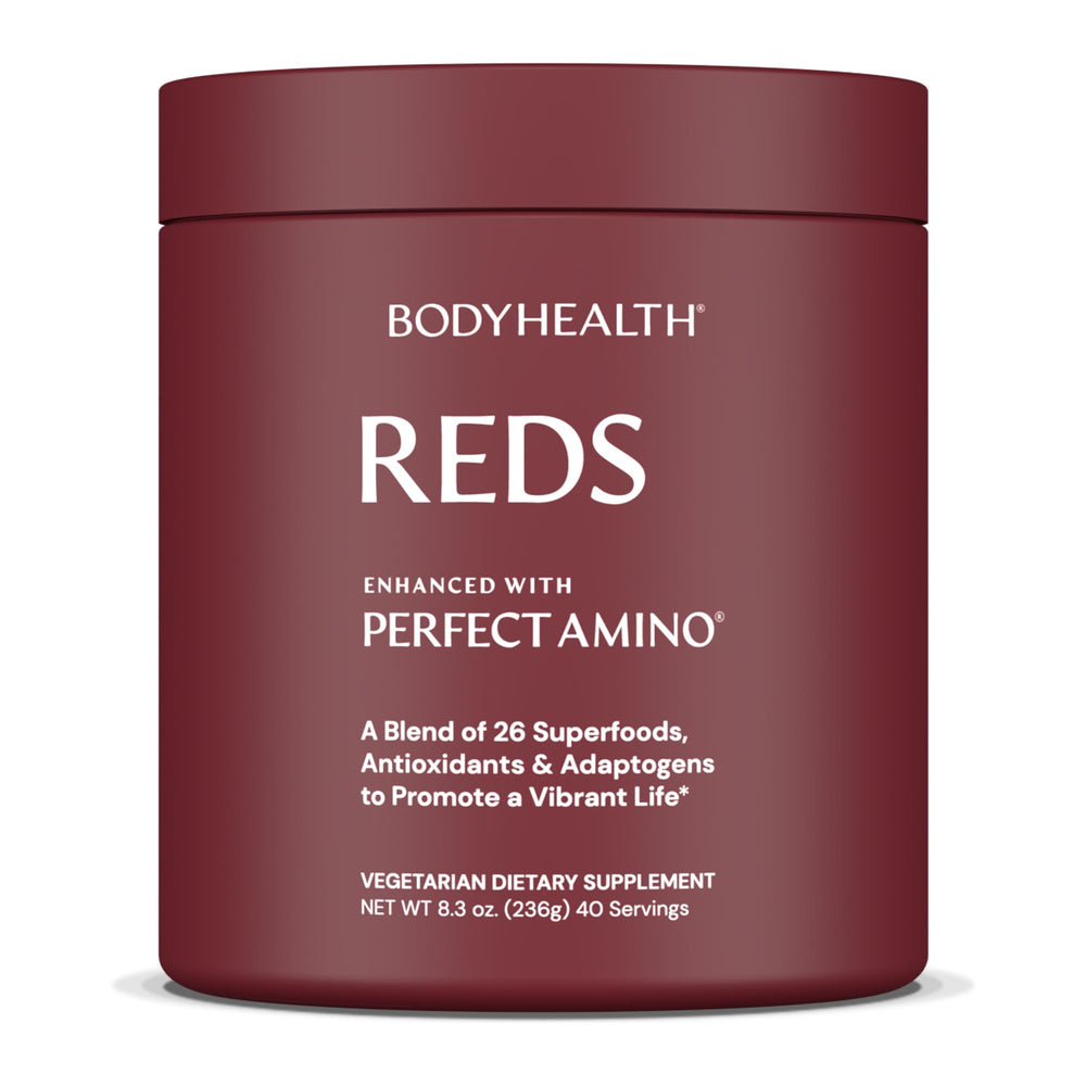 BodyHealth Reds PerfectAmino berry powder jar