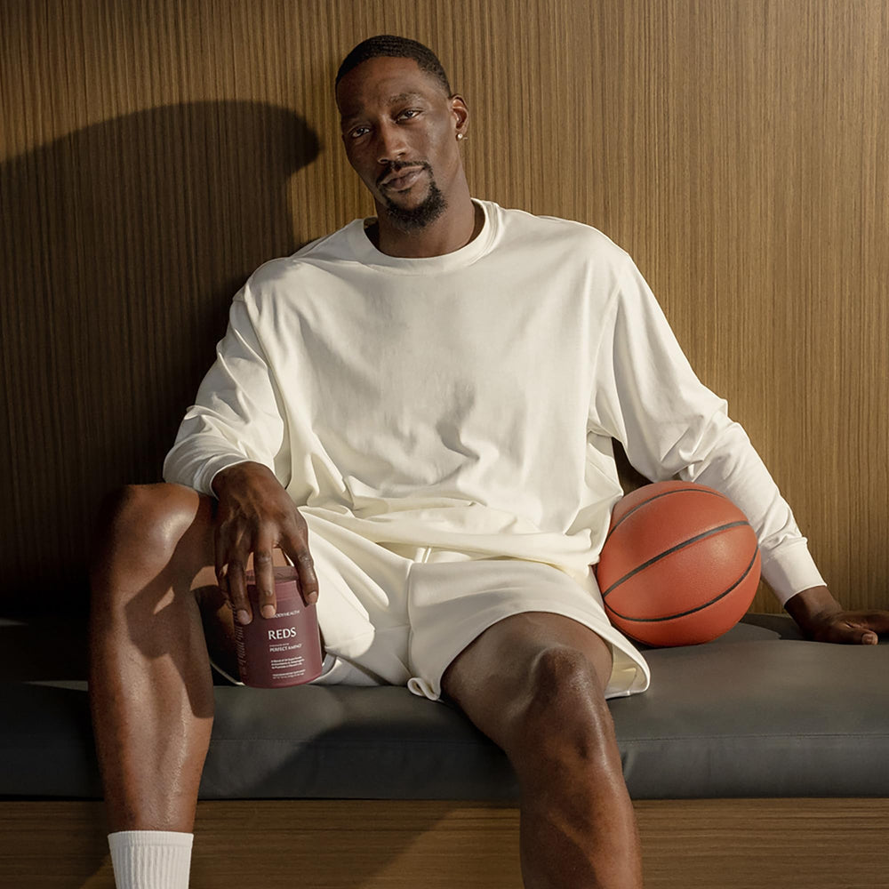 Berry smoothie bowl made with BodyHealth Reds PerfectAmino powder