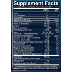 Nutrition facts for BODYTECH Electrolyte Fizz Lemon Lime