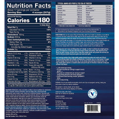 BodyTech Prime Mass vanilla scoop close-up highlighting high-calorie formula for athletes