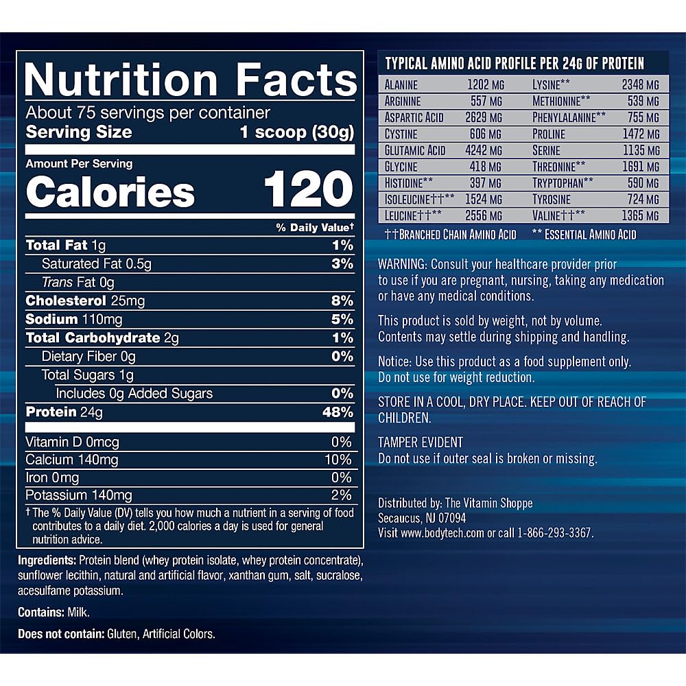 Scoop of Whey Tech Pro24 Vanilla Ice Cream beside tub