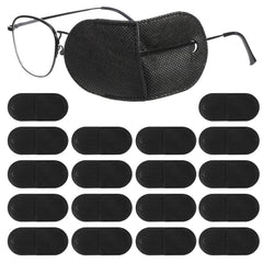 BOHUIZ 18-piece eye patches for glasses - front view in black