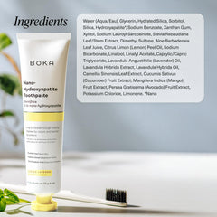 Boka 3-pack fluoride-free toothpaste packaging on countertop