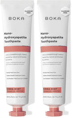 Boka fluoride-free toothpaste tube labeled nano-hydroxyapatite