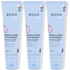 Boka Fluoride Free Toothpaste with Nano Hydroxyapatite in Blueberry Dragon Fruit flavor, 4 oz, 3-Pack, US Manufactured