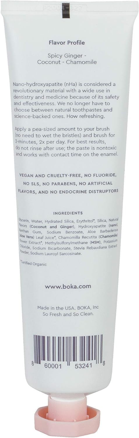 Ginger coconut chamomile flavor profile on packaging