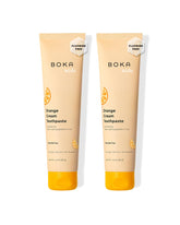 Front view of Boka Orange Cream toothpaste 2-pack