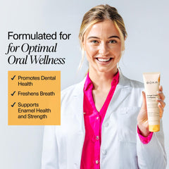 Orange cream flavored children's toothpaste on counter