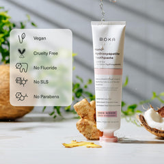 Fluoride-free, biocompatible toothpaste safety icons